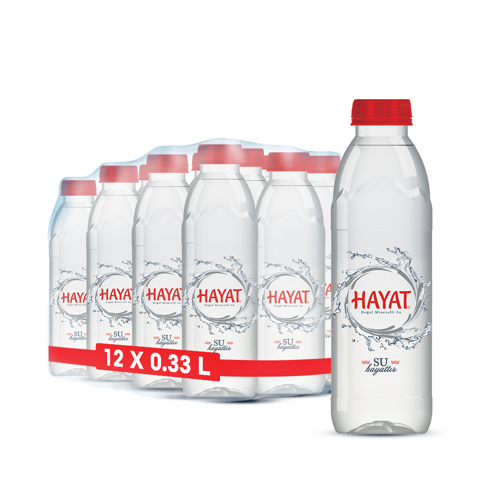 12 adet Hayat 330 ml Premium PET su