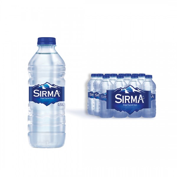 Sırma 0,5 litre PET su şişesi ve 24’lü koli